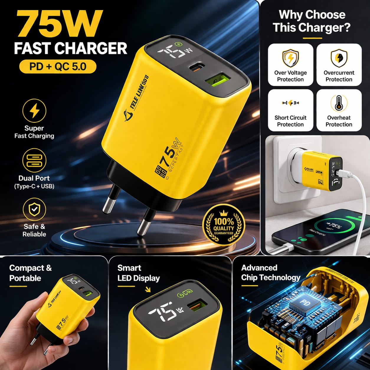 TELE LINK 75W Charger